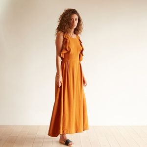 Bronze Ruffle Trim Dress Boutique